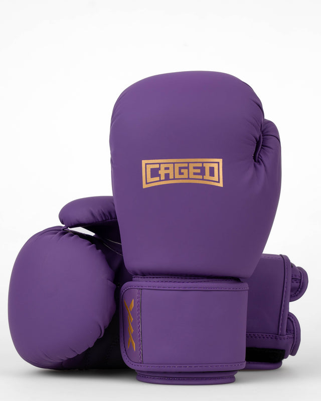 Caged Shadow Boxing Gloves - Purple/Gold