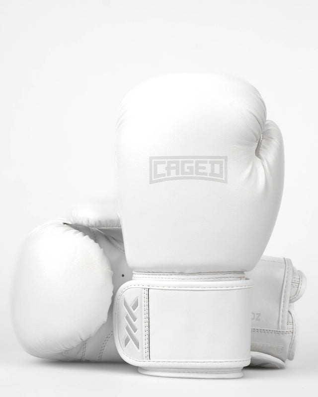 Caged Shadow Boxing Gloves - White/White