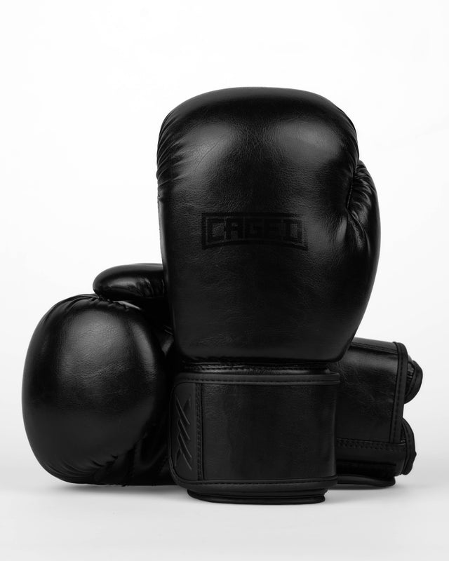 Caged Shadow Boxing Gloves - Black/Black