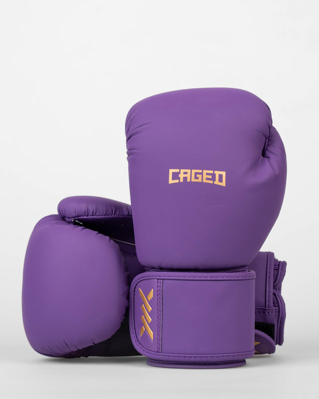 Caged Spark Kids Boxing Gloves – Purple/Gold