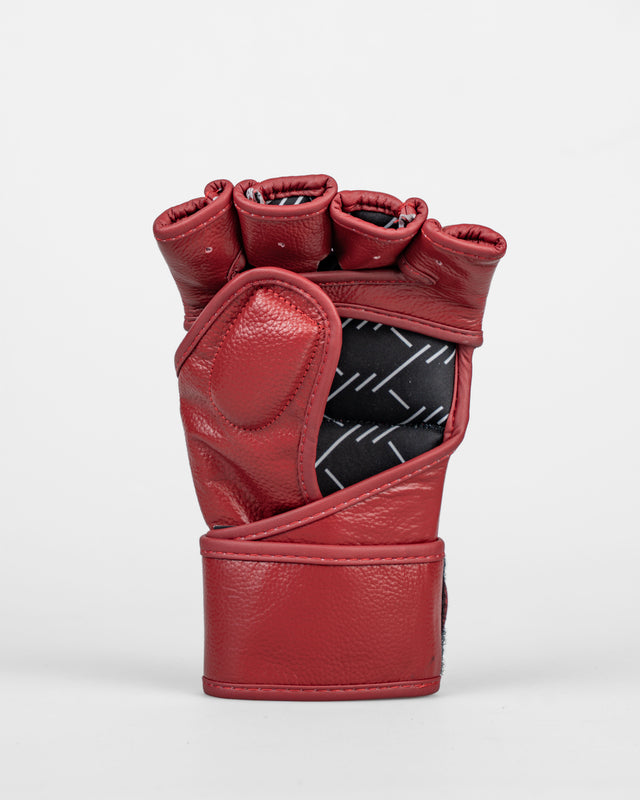 Caged MMA Gloves 'X' Series - Burgundy Red/White