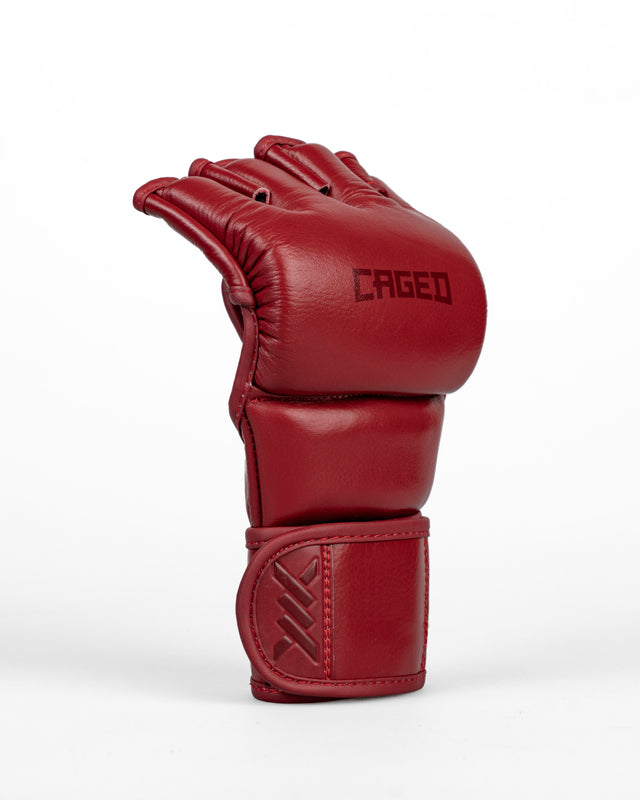 Caged MMA Gloves 'X' Series - Burgundy Red