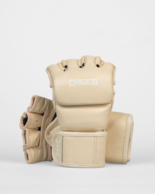Caged MMA Gloves 'X' Series - Cream White