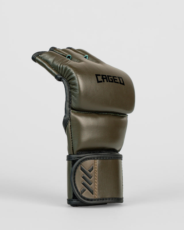 Caged MMA Gloves 'X' Series - Khaki Green/Black