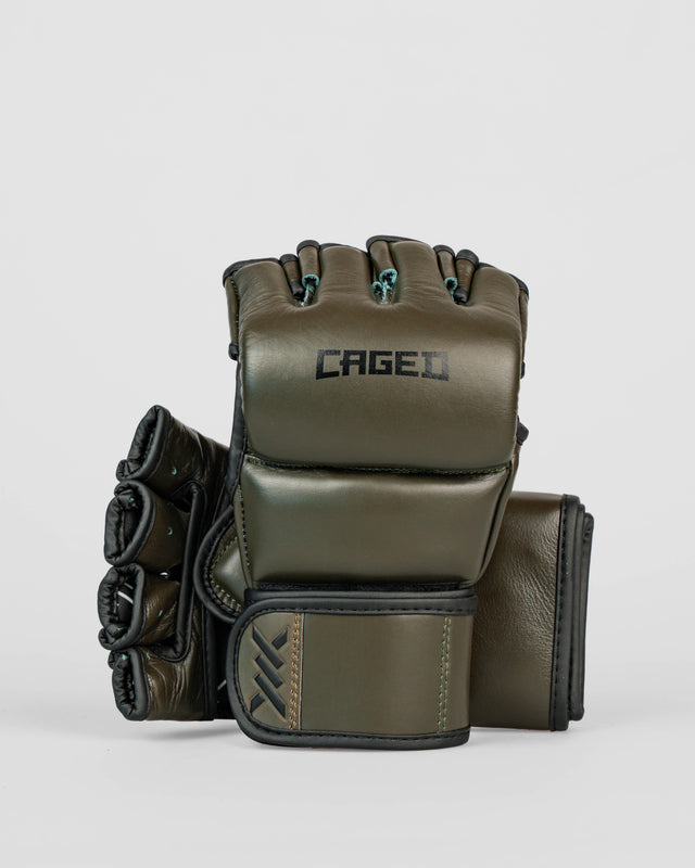 Caged MMA Gloves 'X' Series - Khaki Green/Black