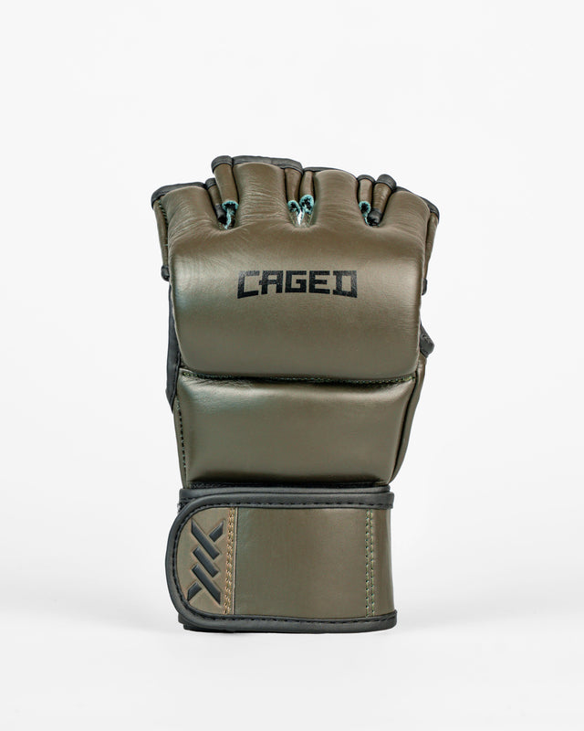Caged MMA Gloves 'X' Series - Khaki Green/Black