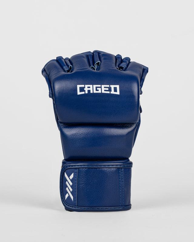 Caged MMA Gloves 'X' Series - Navy Blue/White