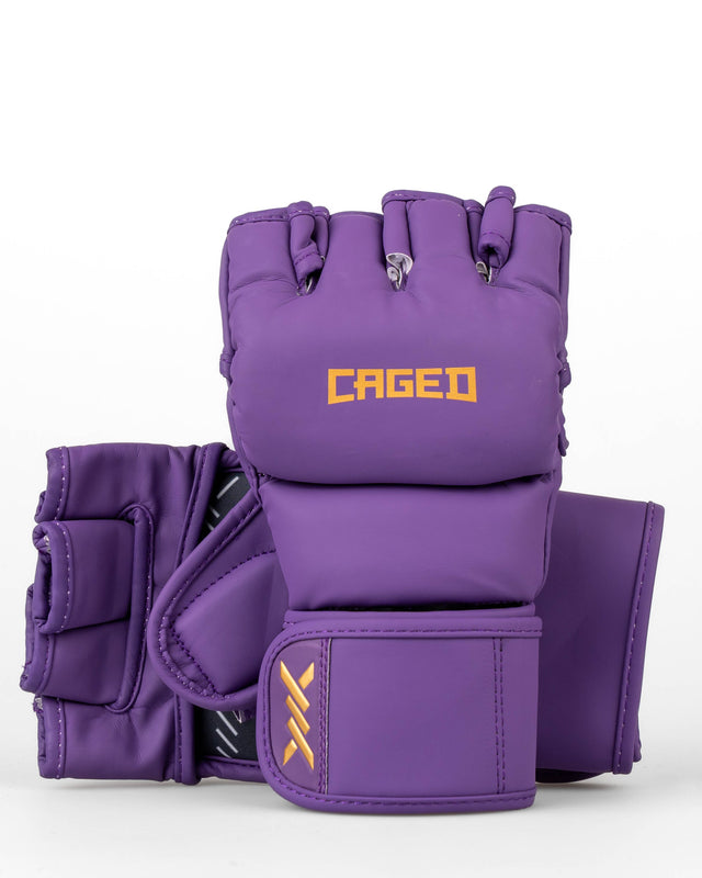 Caged MMA Gloves Shadow - Purple/Gold