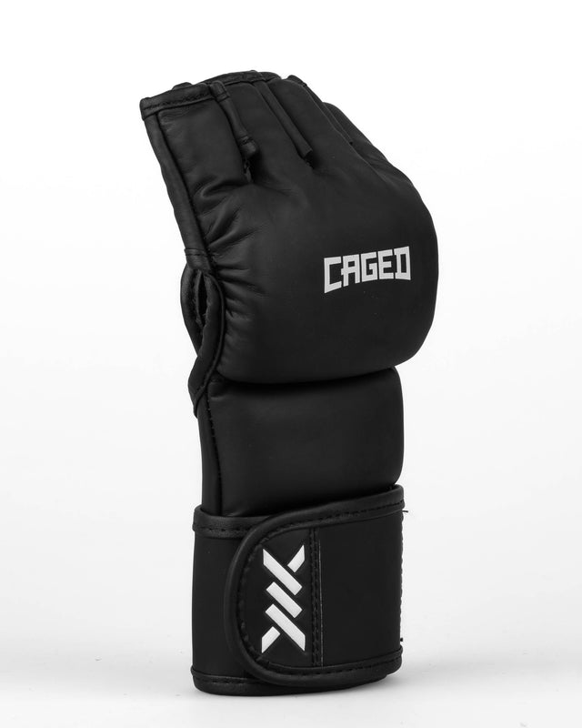 Caged MMA Gloves Shadow - Matte Black/White