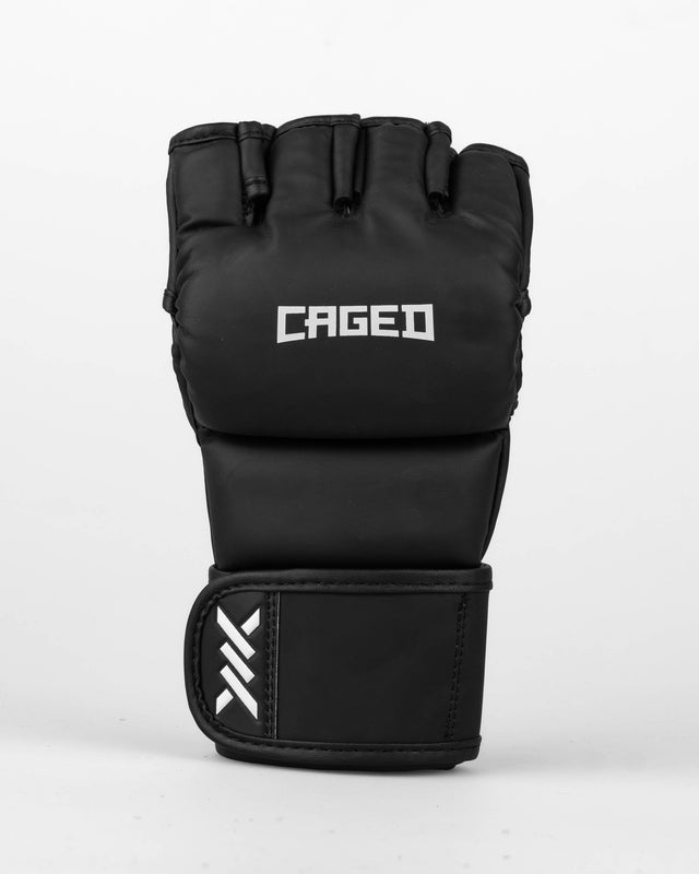 Caged MMA Gloves Shadow - Matte Black/White