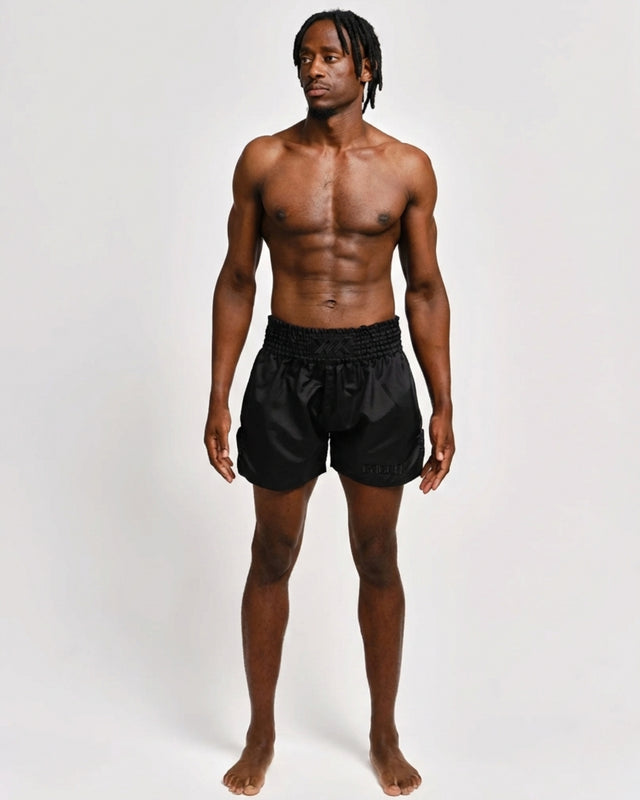 Caged Muay Thai Shorts Classic - Black/Black