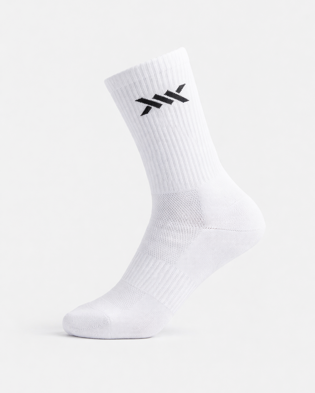 Caged Crew Socks - White