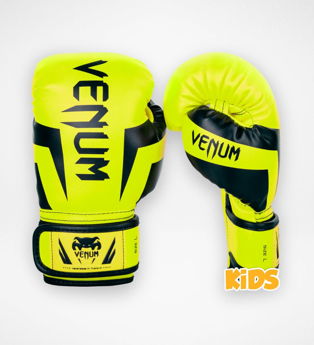 Venum Elite Kids Boxing Gloves – Neon Yellow