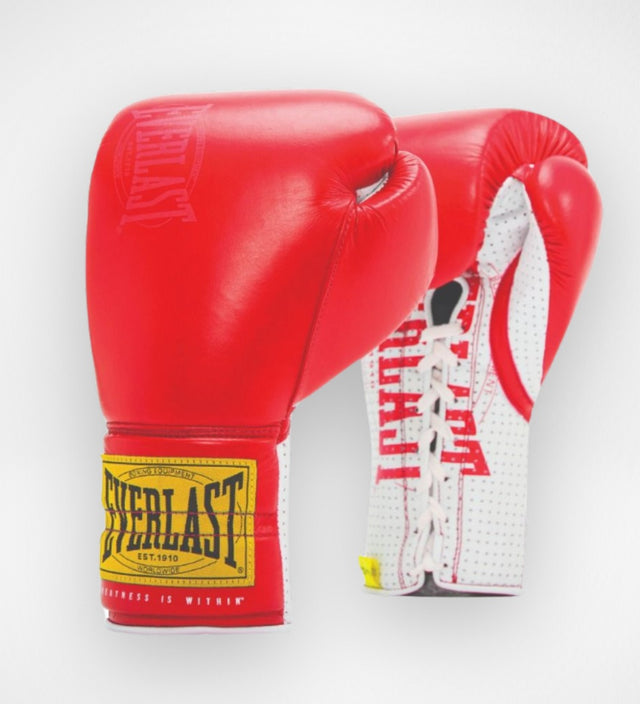 Everlast 1910 Boxing Gloves Sparring Laces - Red