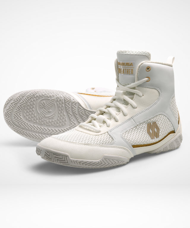 Hayabusa x Mayweather Champ Boxing Shoes - White/Gold
