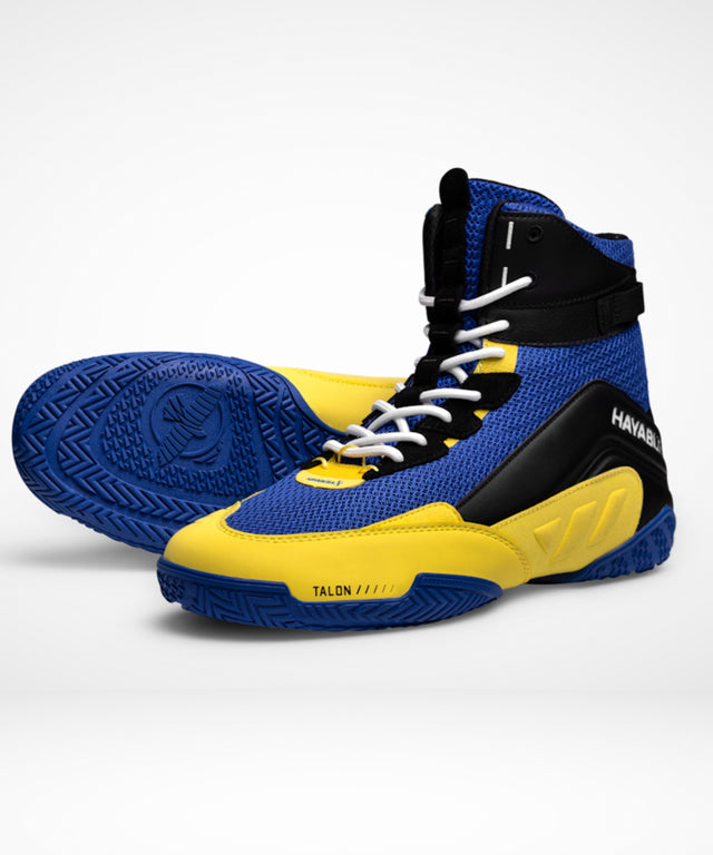 Hayabusa Talon Boxing Shoes - Blue/Yellow