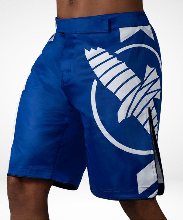 Hayabusa MMA Shorts Icon Long - Blue/White