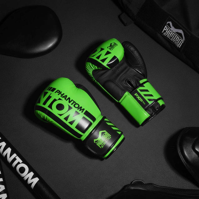 Boxerské rukavice Phantom Athletics APEX – Neon Zelené