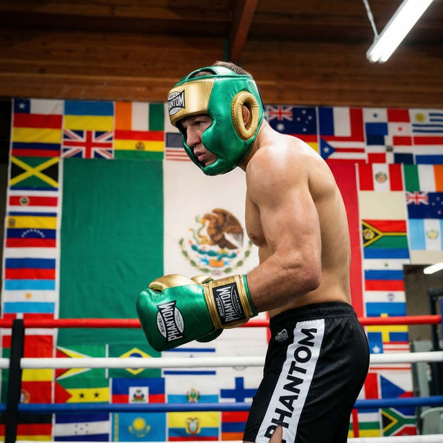 Phantom Athletics Head Guard Mexico Full Face – Green/Gold