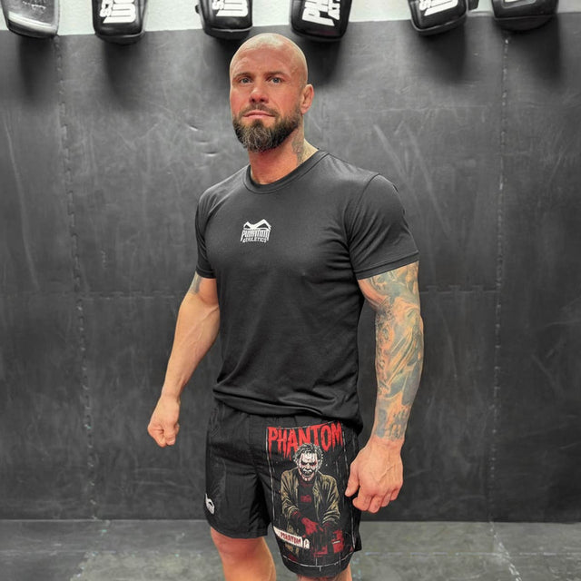 Phantom Athletics MMA Shorts Fusion-R Chainsaw – Black/Grey/Red