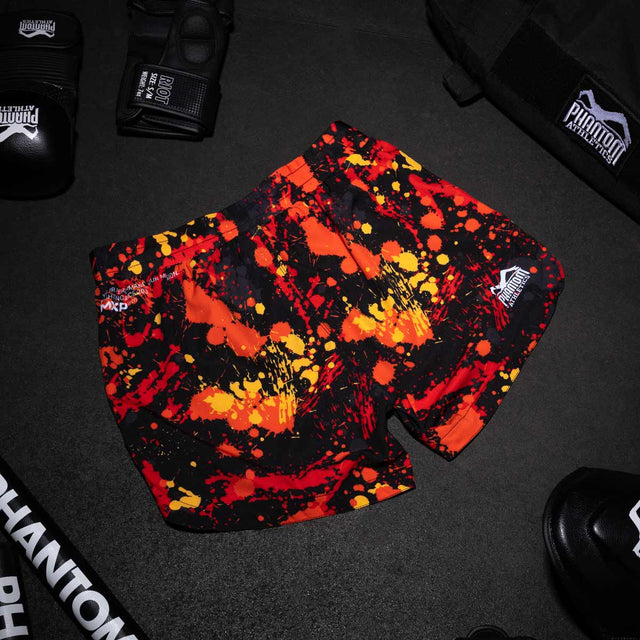 Phantom Athletics MMA Shorts Fusion Splatter – Red/Orange