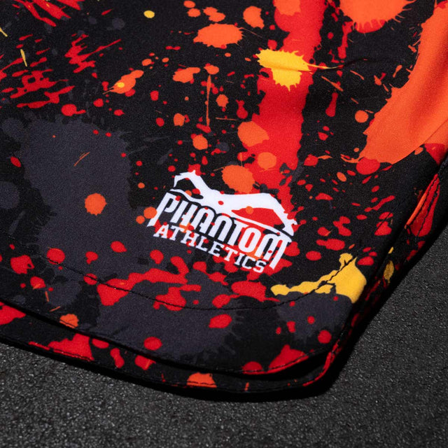 Phantom Athletics MMA Shorts Fusion Splatter – Red/Orange