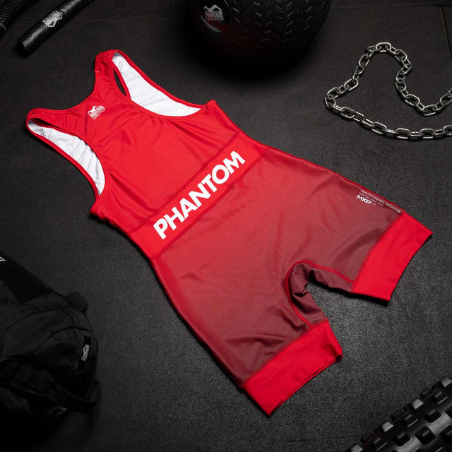 Singlet do zapasów Phantom Athletics Apex – Czerwony