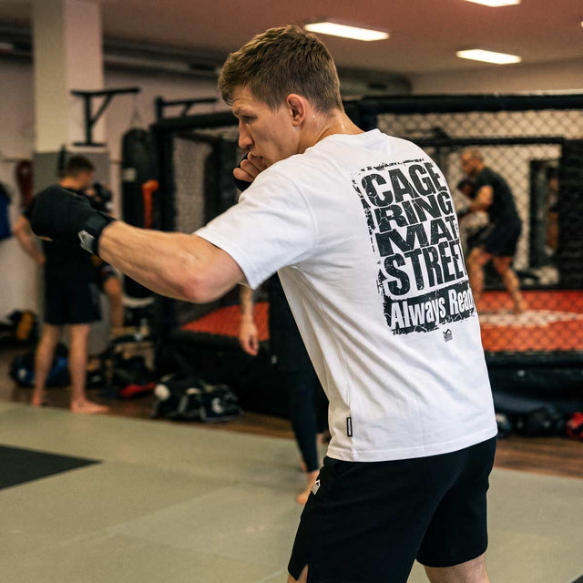 Phantom Athletics T-Shirt Cage Ring Mat Street – White