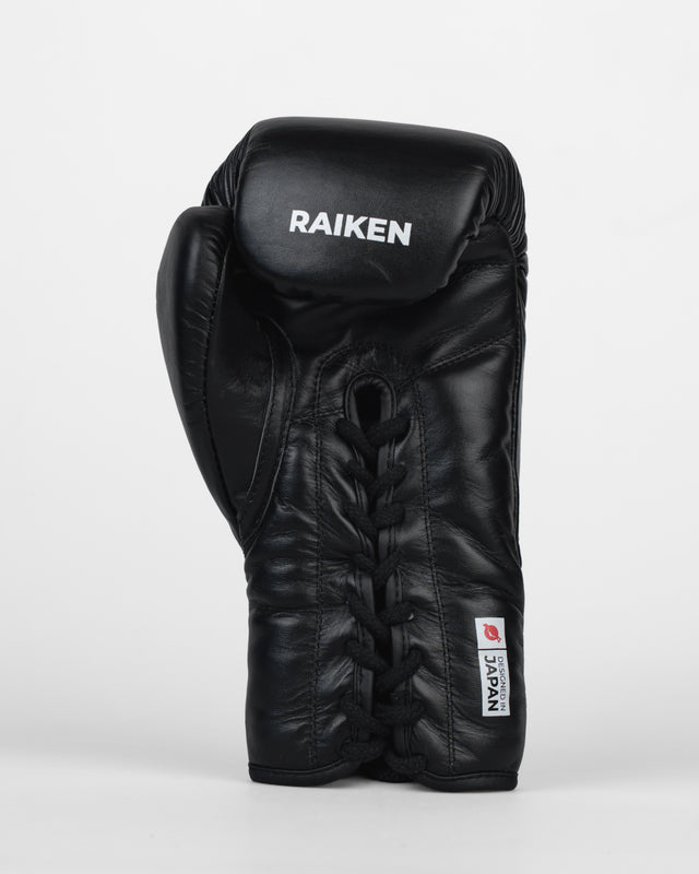 Raiken Boxing Gloves with Lace-Up Closure KIBA - Black