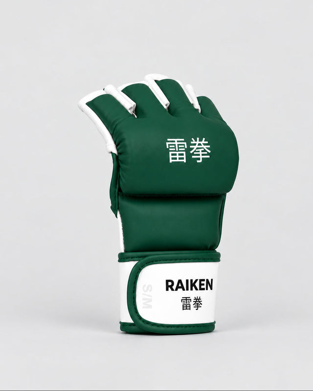 Guantes de MMA Raiken KAZE – Verde/Blanco