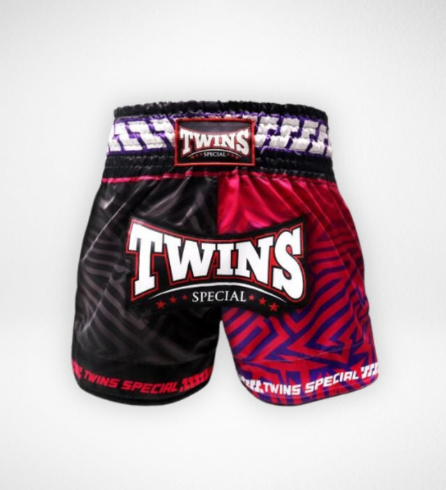 Twins Muay Thai Shorts TTBL Maze - Black/Pink