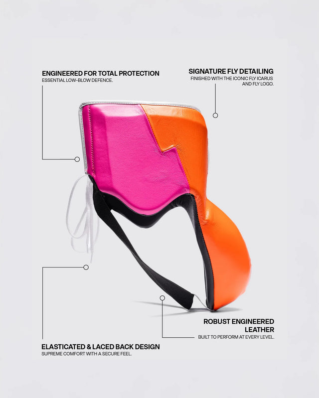 Fly Groin Guard Boxing Wraith X - White/Pink/Orange