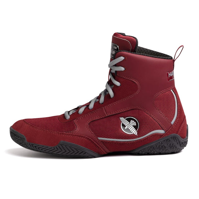 Hayabusa Pro Boxing Shoes - Bordeaux Red/Gray