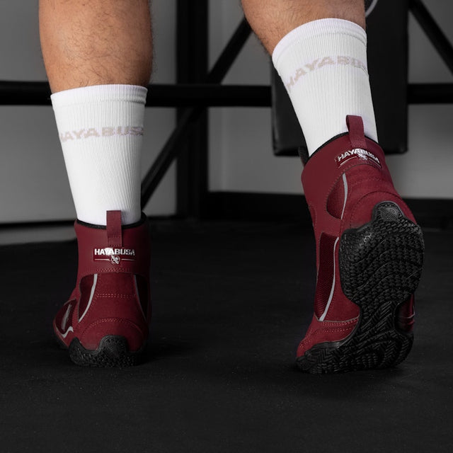 Hayabusa Pro Boxing Shoes - Bordeaux Red/Gray