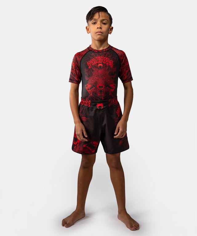 Venum MMA Shorts Wolf Atak Kids – Black/Red