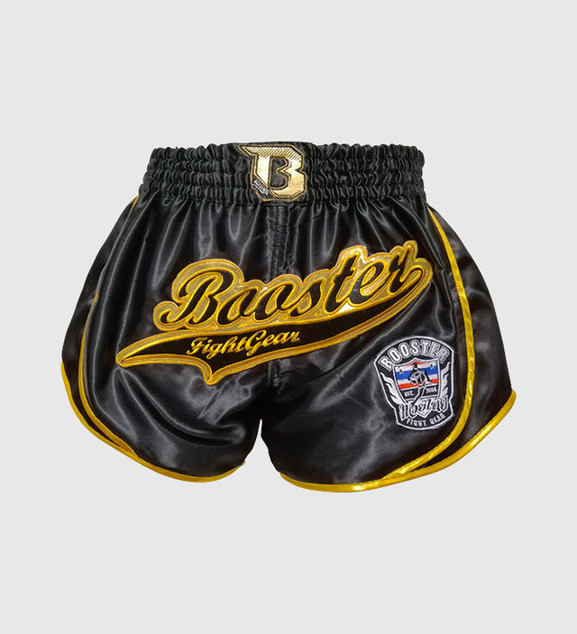 Booster Kickboxing shorts Retro Slugger 1 – Black/Yellow – Shorts