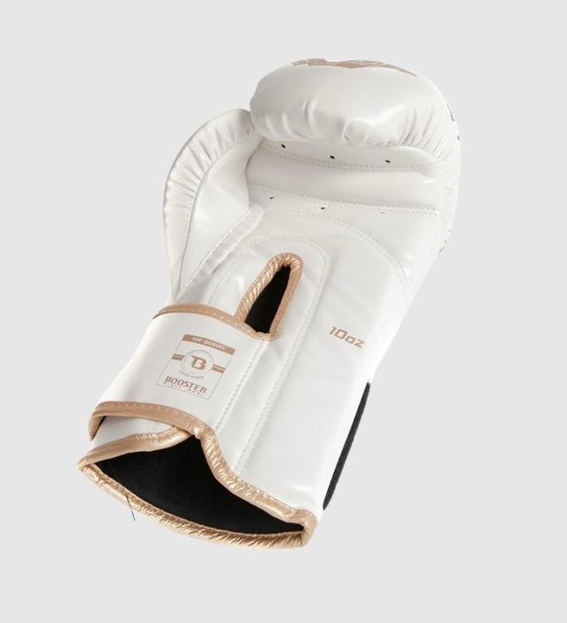 Booster Kickboxing gloves Youth Elite Kids - White/Gold - Boxing gloves