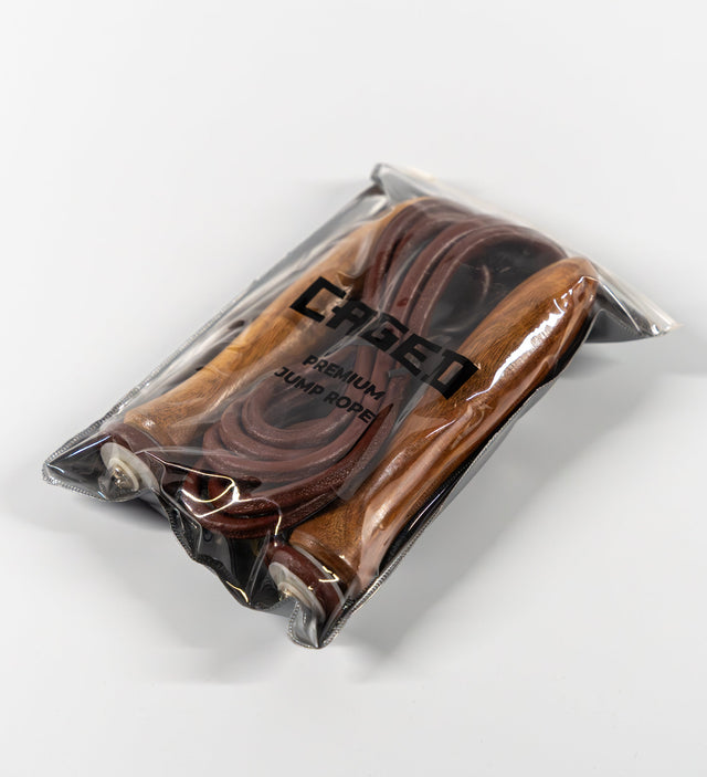 Caged Premium Leather Jump Rope – Brown – Jump rope