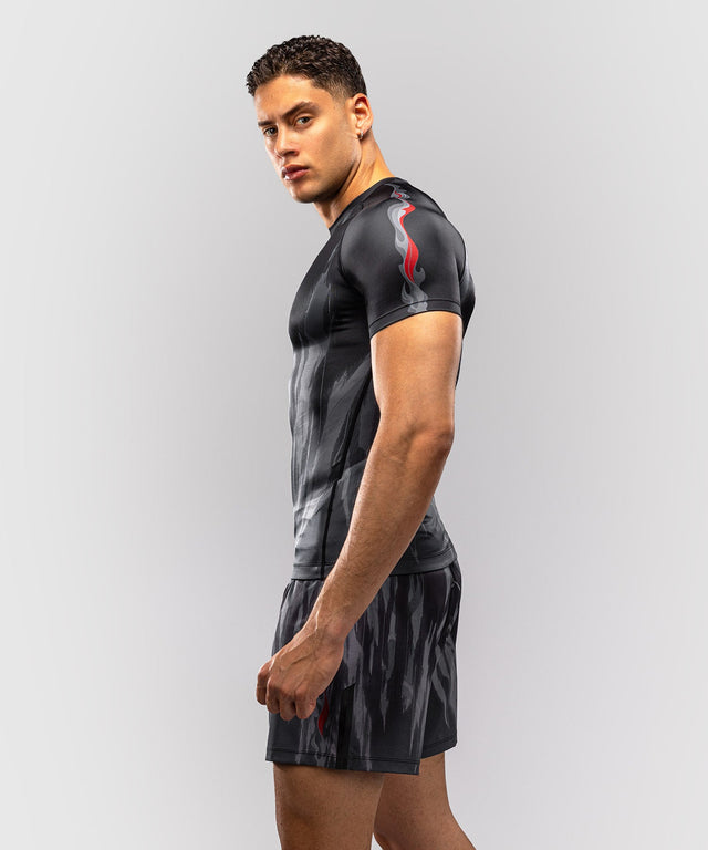 Venum Rashguard Demon Korte Mouwen - Zwart/Grijs