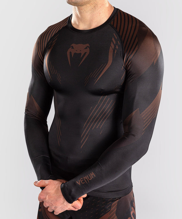 Venum Rashguard No-Gi 6.0 Long Sleeves – Black/Brown