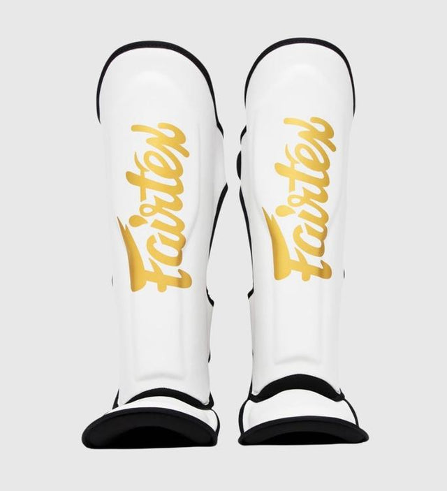 Fairtex Shin guards FXB – White/Gold – Shin guards