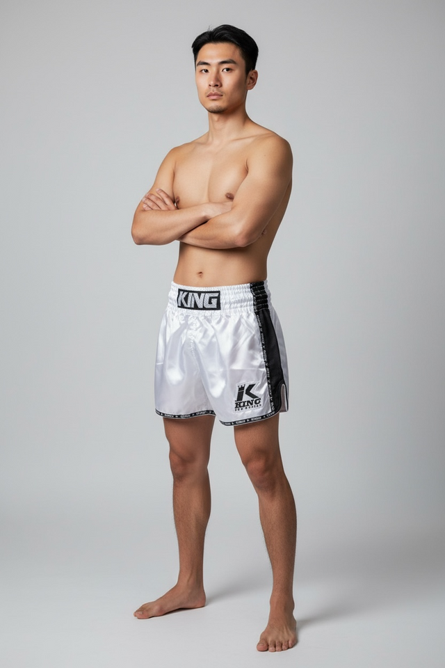 King Pro Boxing Muay Thai Shorts Bangkok – White