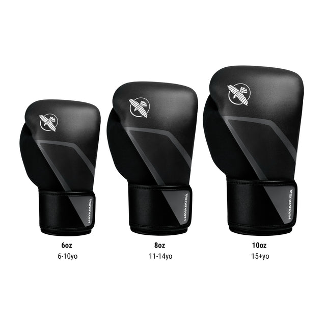 Hayabusa Boxing Gloves E1 Kids – Black/Grey