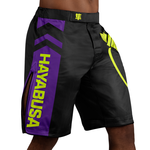 Hayabusa MMA Shorts Icon Long - Black/Neon