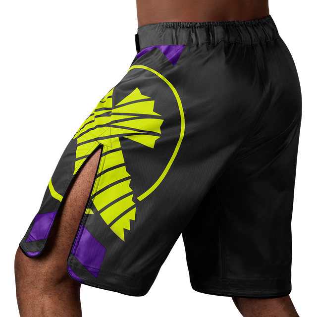 Hayabusa MMA Shorts Icon Long - Black/Neon