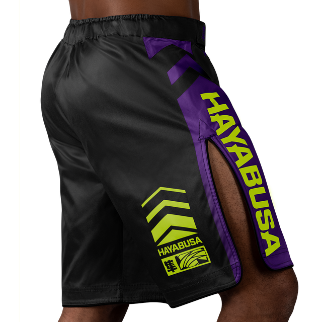 Hayabusa MMA Shorts Icon Long - Black/Neon