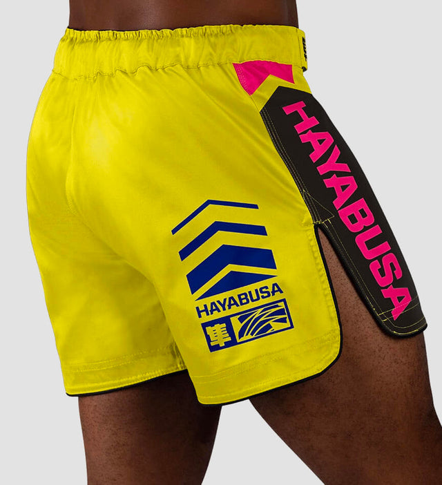 Hayabusa MMA Shorts Icon – Yellow/Blue/Pink