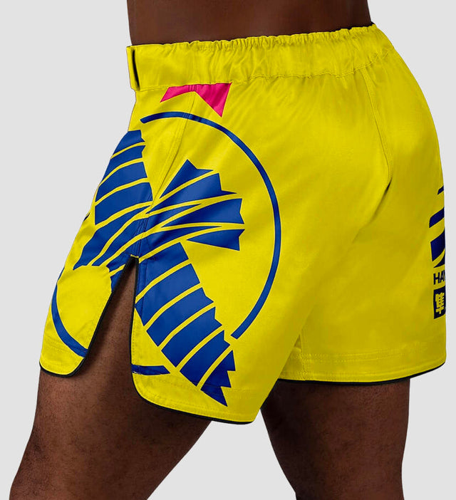 Hayabusa MMA Shorts Icon – Yellow/Blue/Pink