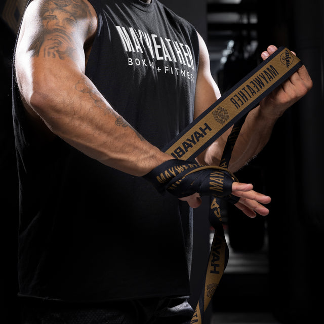Hayabusa x Mayweather Deluxe Boxing Wraps - Black/Gold