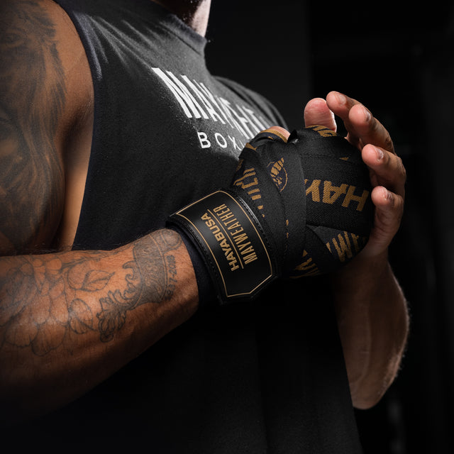 Hayabusa x Mayweather Deluxe Boxing Wraps - Black/Gold